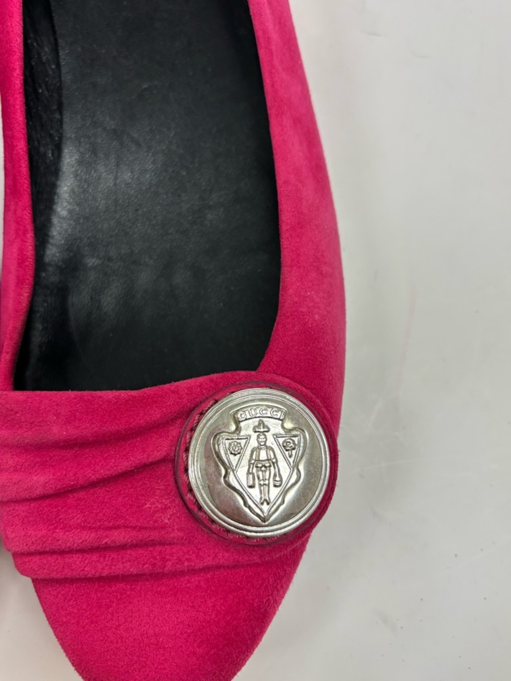 GUCCI FLAT SHOES SIZE 39.5 (APPROXIMATELY US 9) HOT PINK SUEDE - Picture 2 of 11